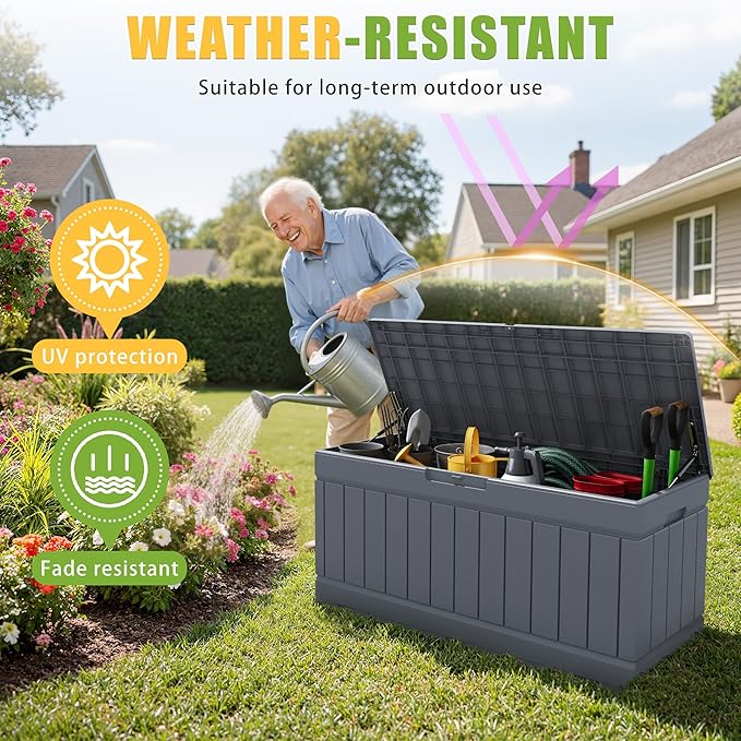 Greesum Outdoor Storage Box 82 Gallon Storage Bin - Image 3