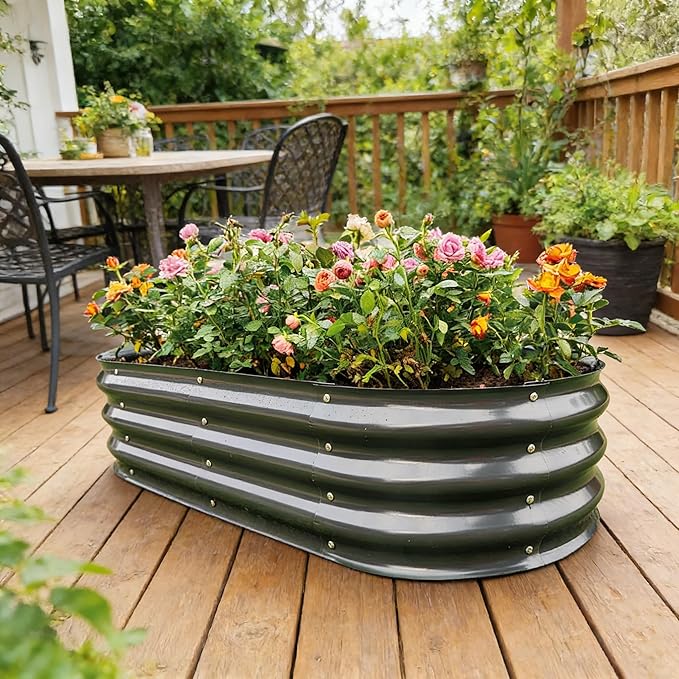 Gardmax 2 Pack Galvanized Raised Garden Bed, Lightweight Planter Boxes Outdoor - Image 8