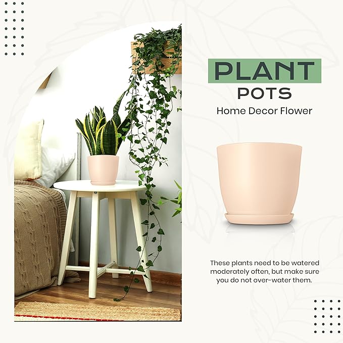Utopia Home - Plant Pots Indoor - 7/6.6/6/5.3/4.8 Inches Home Decor Flower Pots - Image 4