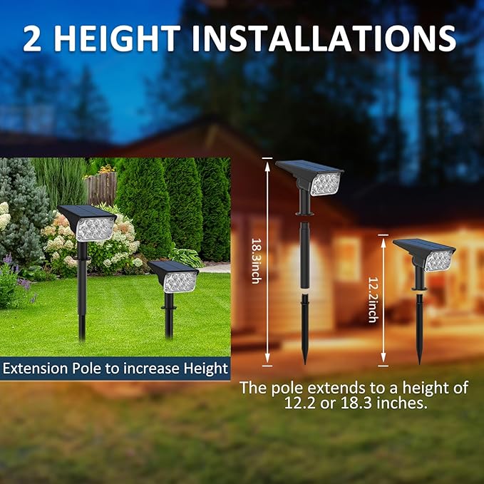 T-SUNUS Christmas Solar Spotlights White 6000K IP65 Waterproof 2-in-1 Outdoor - Image 6