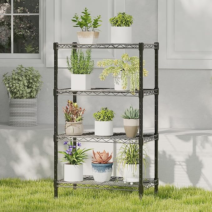 DUMOS 4-Tier Metal Wire Storage Shelves, Adjustable Standing Storage Rack Shelf - Image 8
