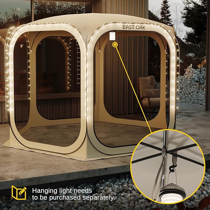 East Oak Screen House Tent Pop-Up, Portable Screen Room Canopy Instant Screen - Image 8