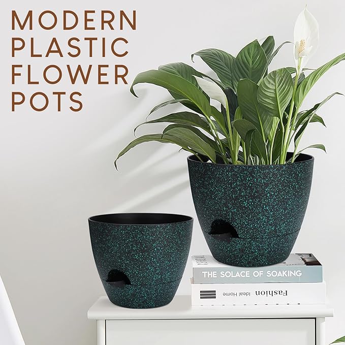 Plant Pots 10/9/8/7.5/7 inch, Self Watering Planters - Image 6