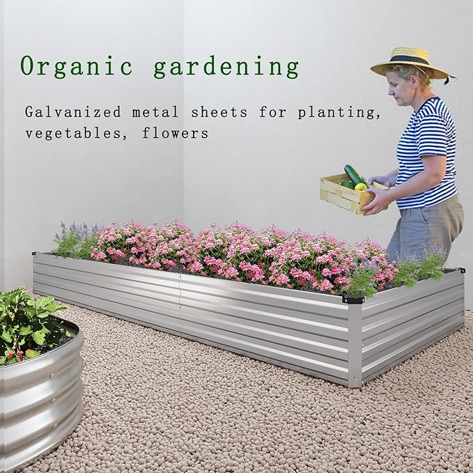 8×2×1FT Galvanized Raised Garden Bed Kit, Metal Planter Boxes，Large Outdoor - Image 7