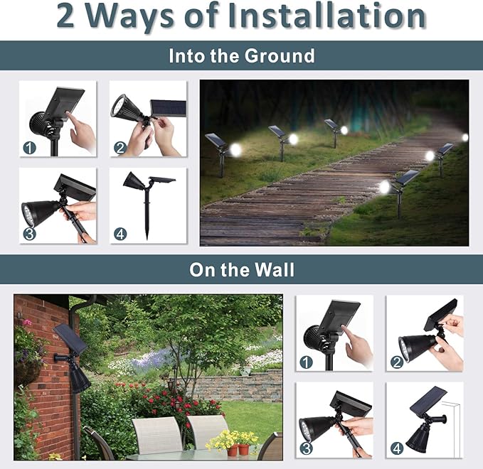 Solar Spotlights, Outdoor Ground Spot Light - Image 6