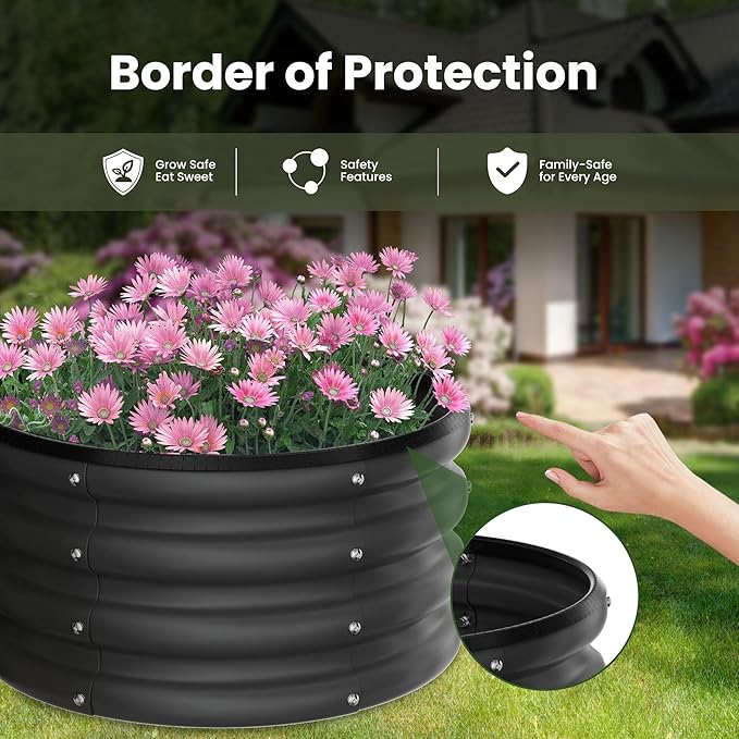 ZXZYHFTY Round Galvanized Raised Garden Bed kit, Round Large Metal Raised - Image 2