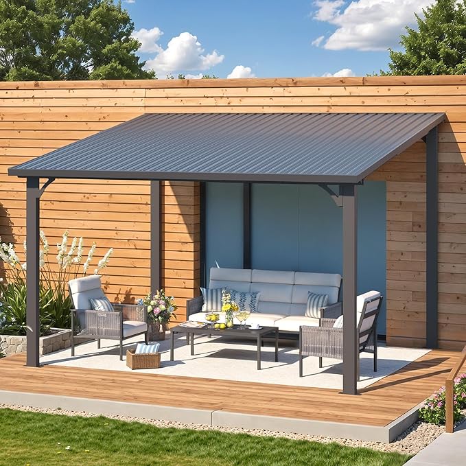 AECOJOY 12' x 10' Outdoor Hardtop Pergola Gazebo - Image 6