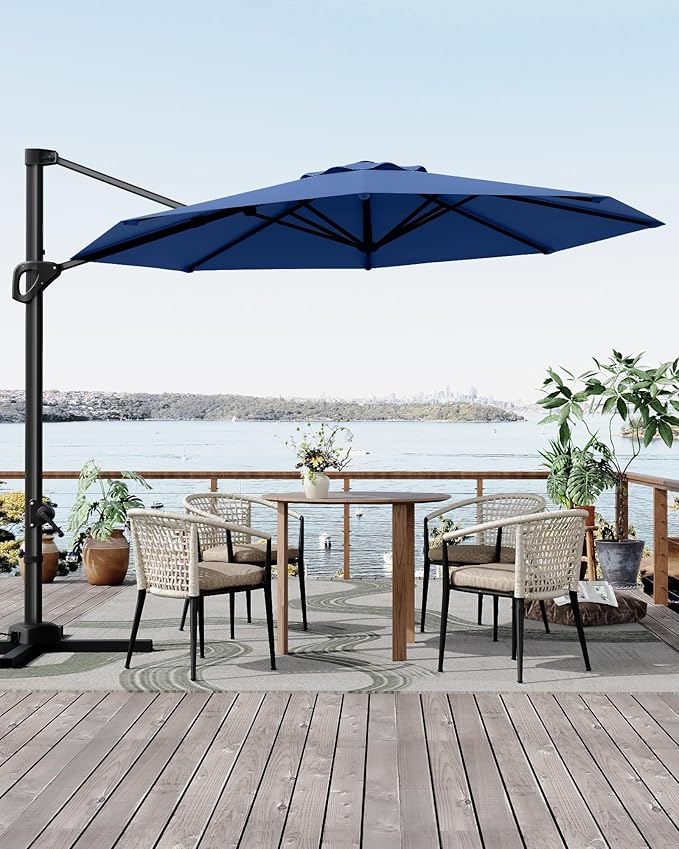 GarveeLife 10FT Patio Umbrella Outdoor Large Cantilever Umbrella Market Sun - Image 3