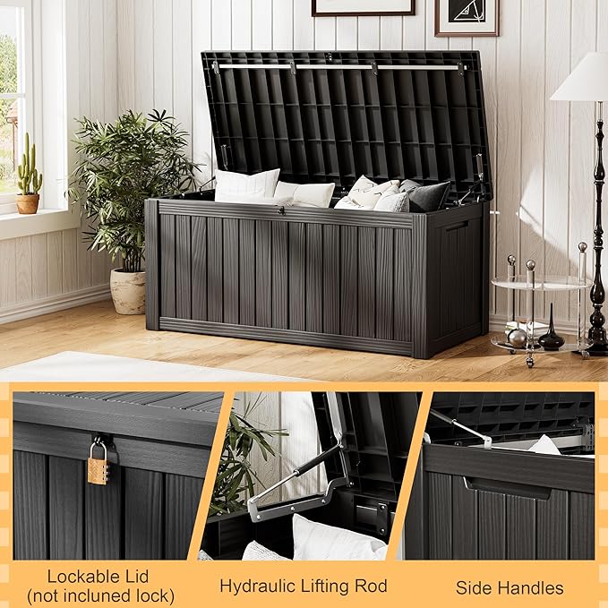 Outdoor Storage Box, Resin Deck Boxes Indoor and outdoor, Waterproof Storage - Image 5