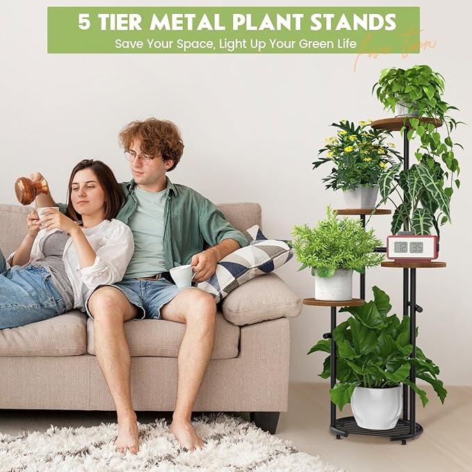 TOSKING 5 Tier Metal Plant Stand Indoor， Plant Shelf, Corner Shelf Flower Pot - Image 3