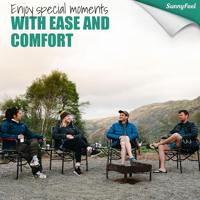 SUNNYFEEL Camping Directors Chair, Heavy Duty, Oversized Portable Folding Chair - Image 6