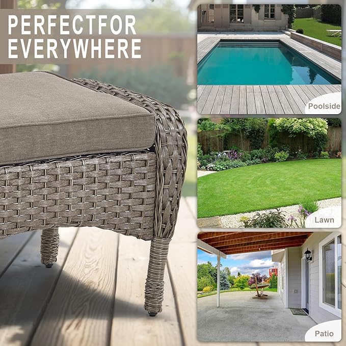 Belord Outdoor Ottomans for Patio Foot Rest - Image 7