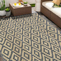 SAND MINE Reversible Mats, Plastic Straw Rug, Modern Area Rug, Large Floor Mat by SANDMIND