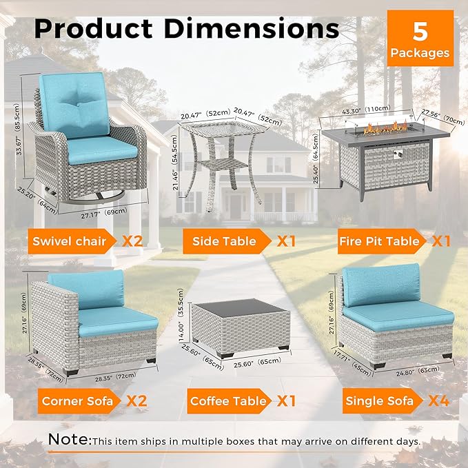 8-Seat Outdoor Wicker Patio Furniture Set - Image 3