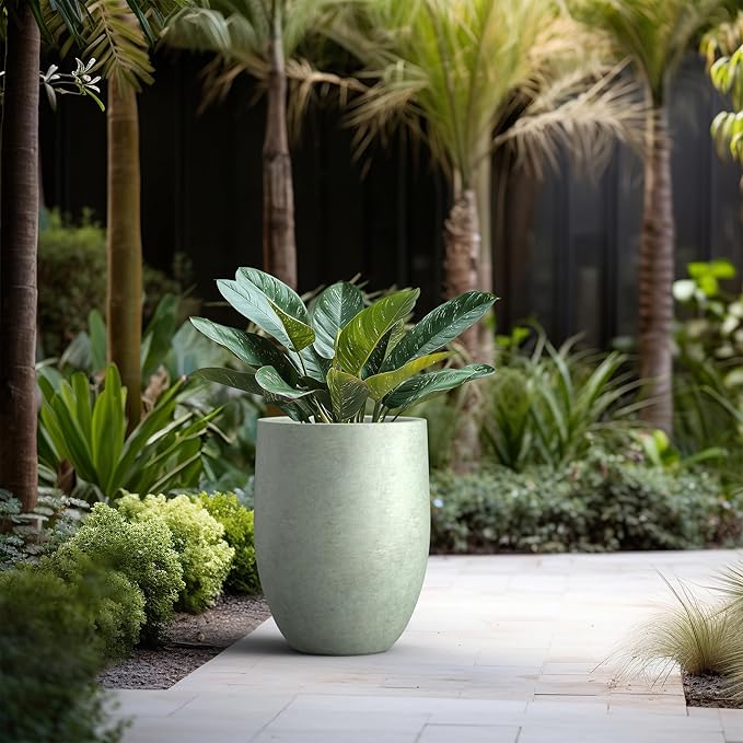 Kante 21.7" H Mint Green Tall Planter, Large Outdoor Indoor Decorative Pot - Image 3