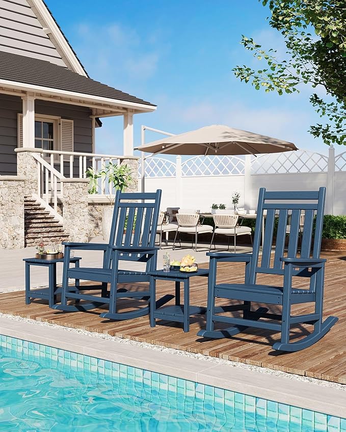 GarveeLife Poly Lumber Rocking Chair Outdoor Set of 2 - Image 8