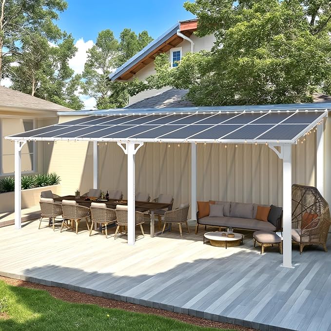 AECOJOY 20' x 10' White Gazebo Outdoor Pergola - Image 4