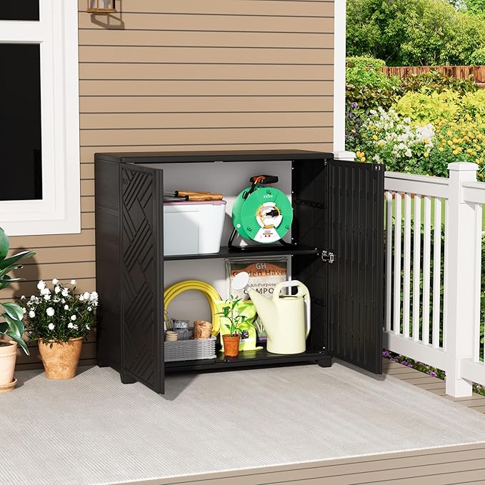 Storage Box Outdoor Caninet, Resin Indoor Storage Box Waterproof Outdoor - Image 3