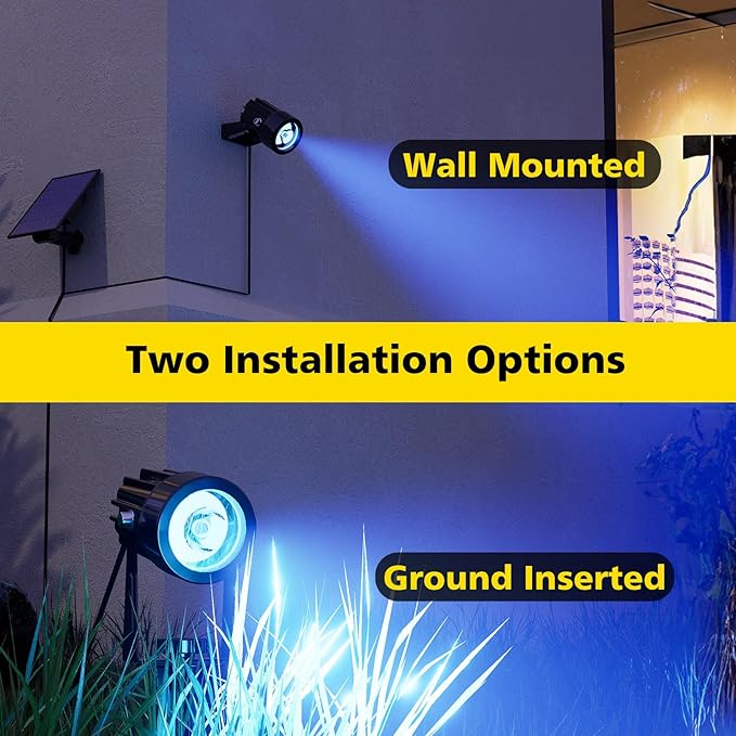 T-SUN Solar Spotlights, 2-in-1 RGB Solar Landscape Spotlights Outdoor Waterproof - Image 6