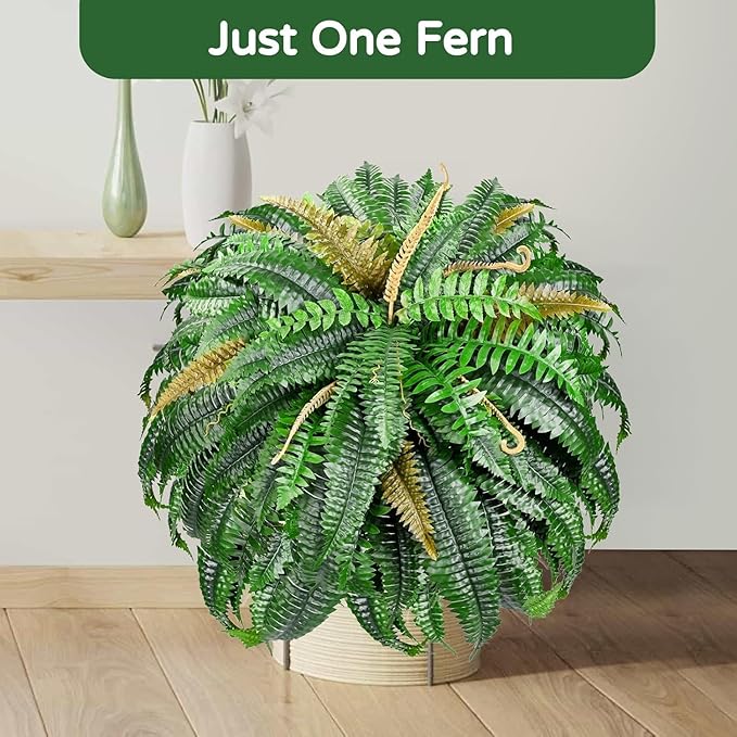 Set of 2 Large Autumn 88 Leaves Artificial Ferns - Image 3