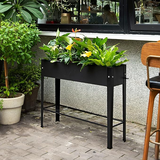 Piksedo Raised Garden Bed, Elevated Planter Metal Plant Box - Image 6