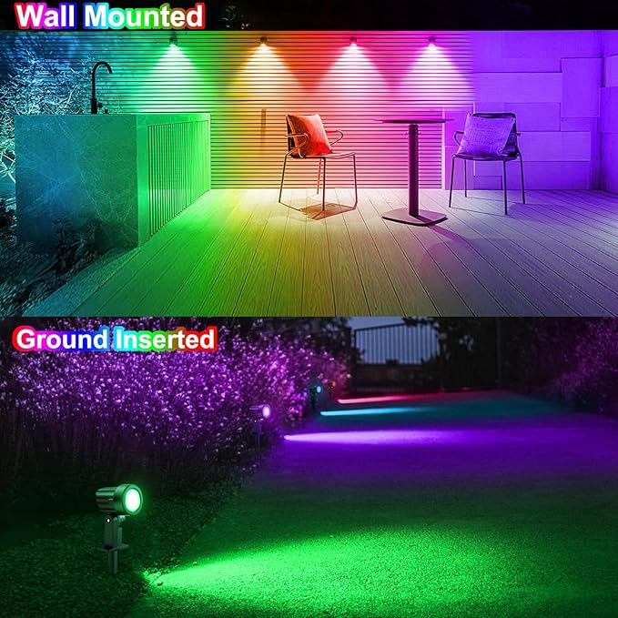 MEIKEE 6 in 1 RGB Solar Landscape Lights - Image 6