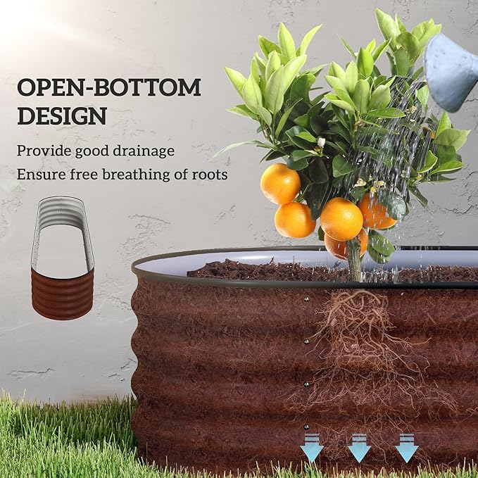 Outsunny 8' x 2' x 1.4' Galvanized Raised Garden Bed Kit, Outdoor Metal - Image 4