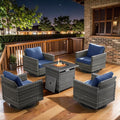 Belord 5 Pieces Wicker Patio Furniture Set: 4 Outdoor Swivel Glider Rocker by Belord