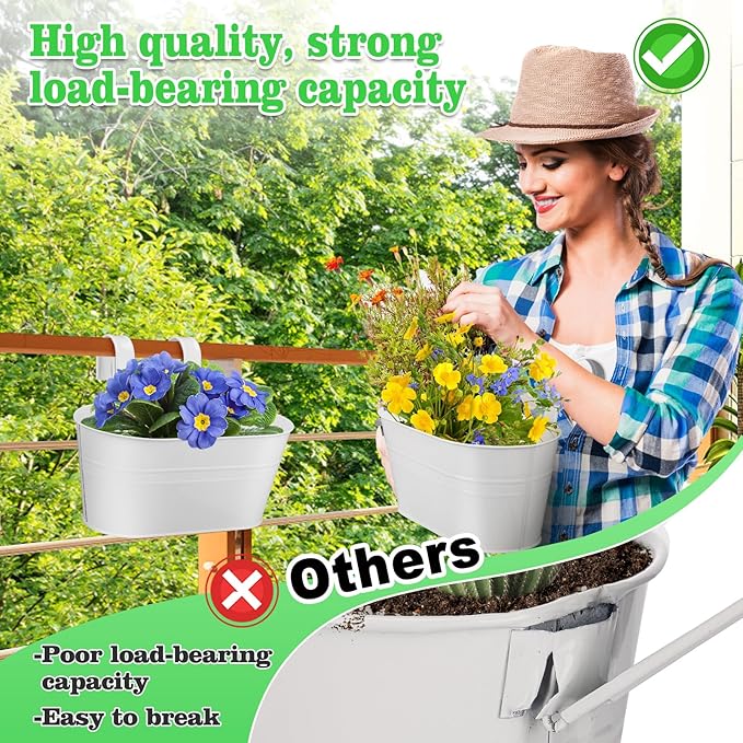 MADHOLLY Railing Planter with Drainage Holes - Image 5