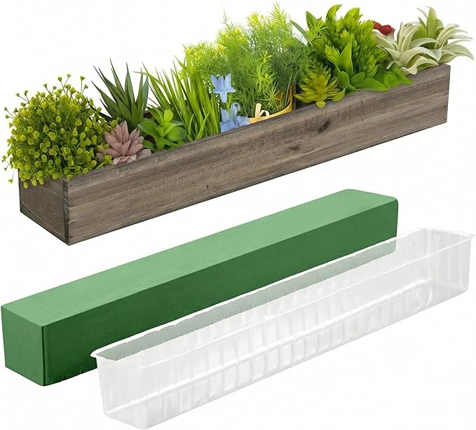 Dandat 1 Set Wood Boxes for Centerpieces 28 x 5 Inch Rectangle Wooden Planter by Dandat