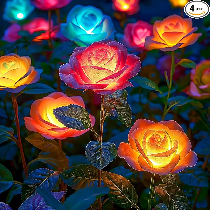 WdtPro Solar Garden Lights Outdoor, 4 Pack Solar Light Outdoor by WdtPro