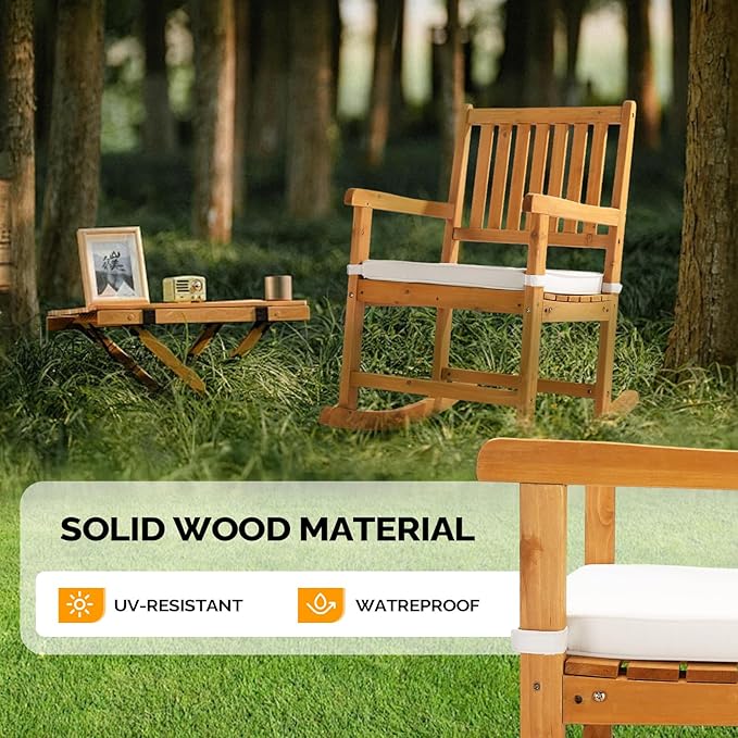 VINGLI Outdoor Rocking Chair, Weatherproof Rocker - Image 5