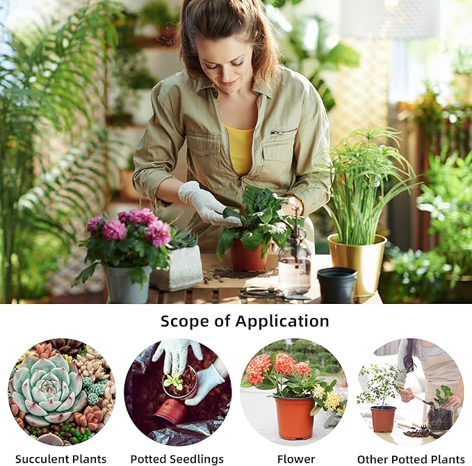 Plant Nursery Pot/Pots 200 Pcs 6" Plastic Plants Pots Flower Pots Seed Starting - Image 6