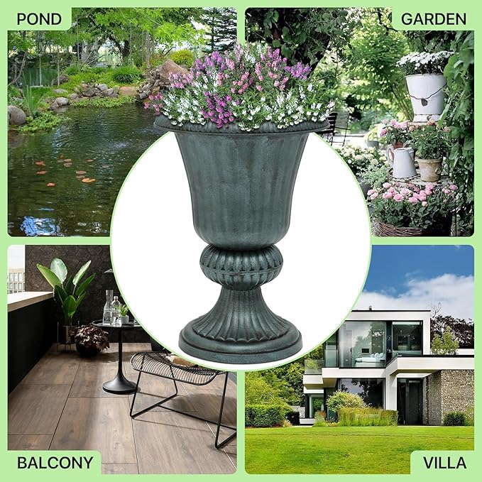 Magshion 20" Urn Planter for Outdoor and Indoor Plants, Large Decorative Front - Image 9