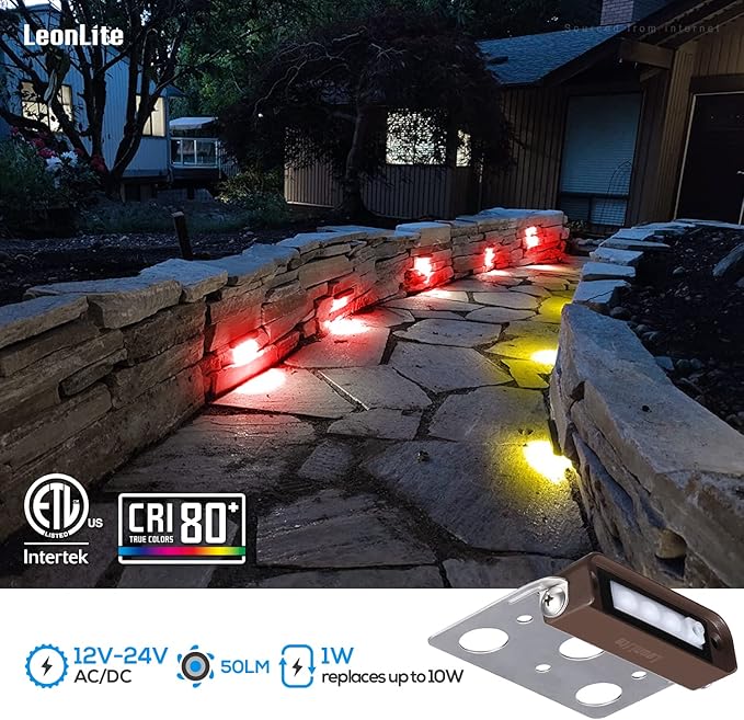 LEONLITE 8-Pack Premium Series RGB 4 Inch 1W LED Retaining Wall Lights Swivel - Image 4