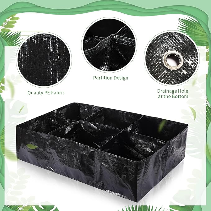 6 Pcs 35 Gallon Fabric Raised Garden Bed Breathable Planting Container Grow Bag - Image 3
