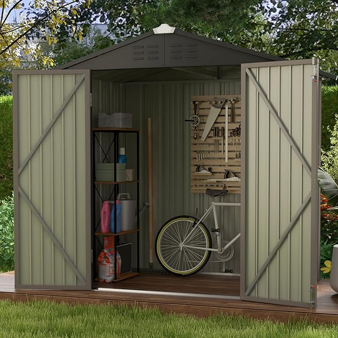 Patiowell 6x4 FT Outdoor Storage Shed, Garden Tool Storage Shed - Image 3