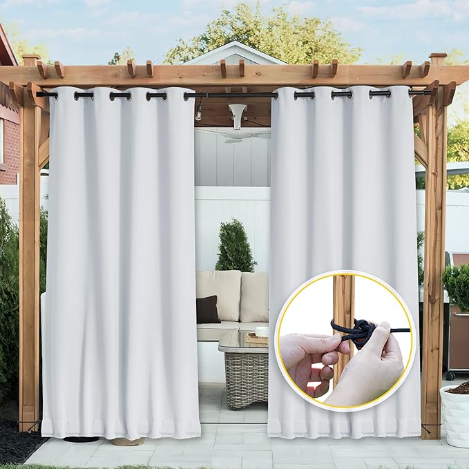 NICETOWN 2 Panels Outdoor Curtains Waterproof - Image 2