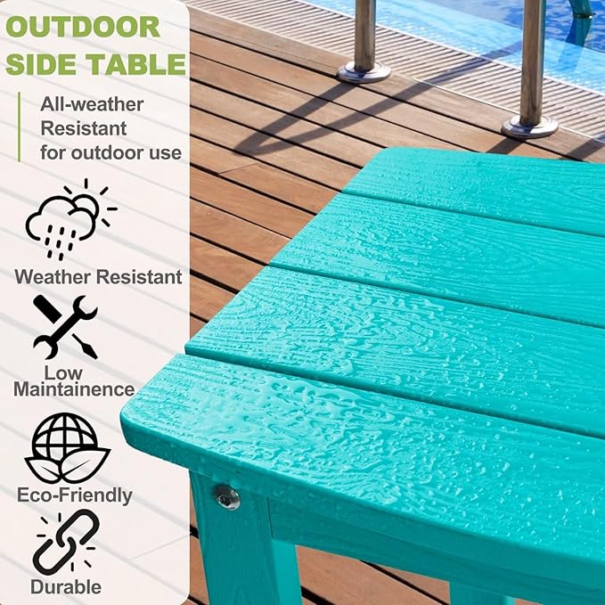 Y&M Outdoor Side Table, HIPS Adirondack Small Single Table, Waterproof Square - Image 8