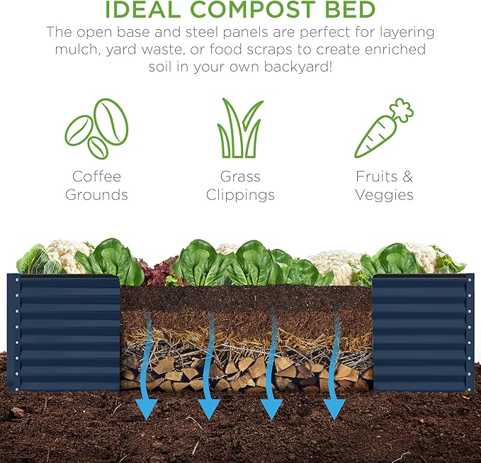 Best Choice Products 8x4x2ft Outdoor Metal Raised Garden Bed, Deep Root Planter - Image 5