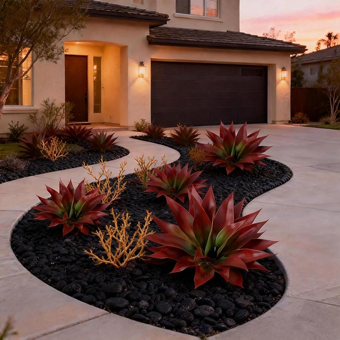 Ivydale Fake Plants 18 Inch Agave Artificial Plants Outdoor 2 PCS - Image 6