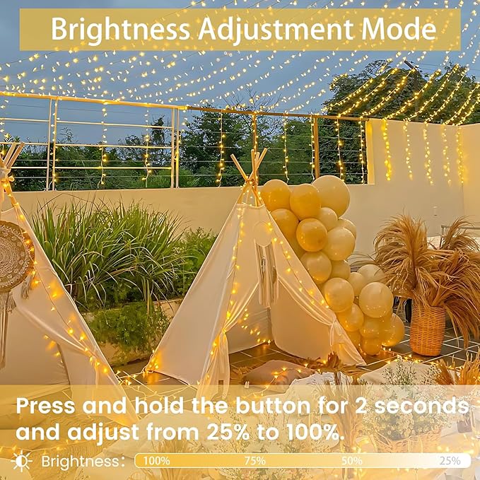 2-Pack 66FT 200 LED String Lights Indoor Outdoor Waterproof, Christmas Lights - Image 3