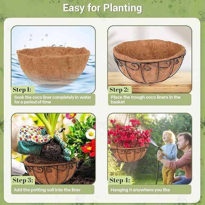 2 Pack 14 inch Metal Hanging Baskets - Image 4