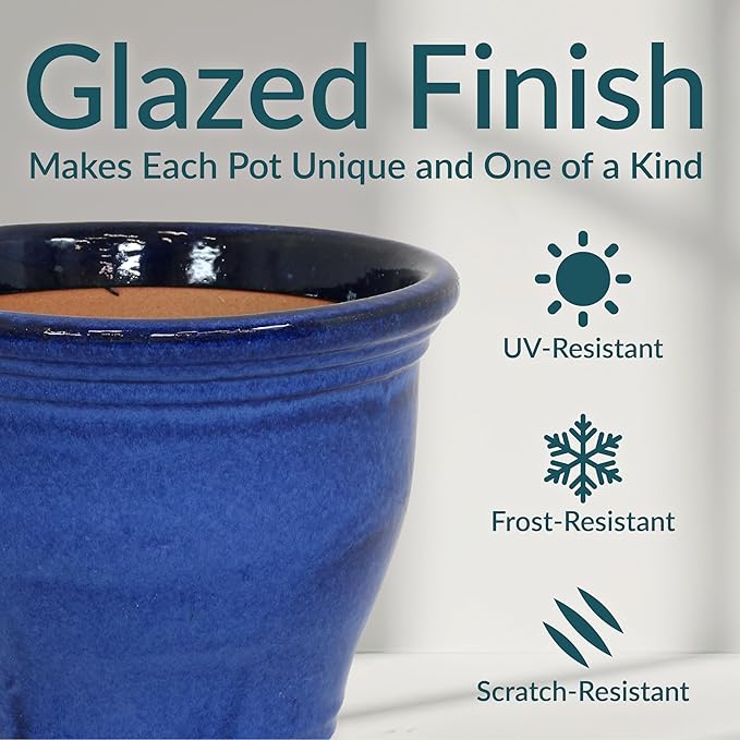 Sunnydaze Large Ceramic Plant Pot - Image 4