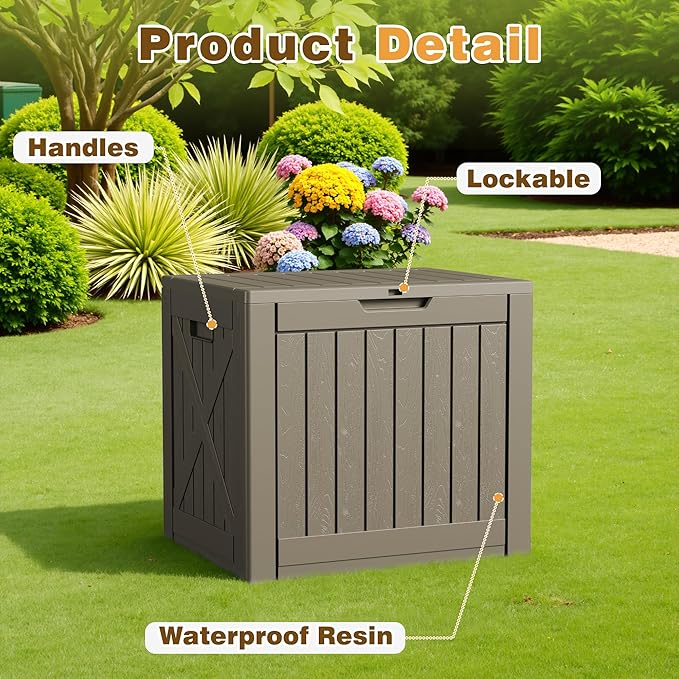 Flamaker Resin Deck Box 40 Gallon Waterproof Outdoor Indoor Storage Box - Image 4