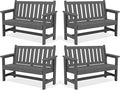SERWALL Outdoor Bench, HDPE Outdoor Benches Weatherproof, 2-Person Garden Bench by SERWALL