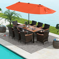 Tangkula 11 Piece Rattan Outdoor Dining Set by TANGKULA