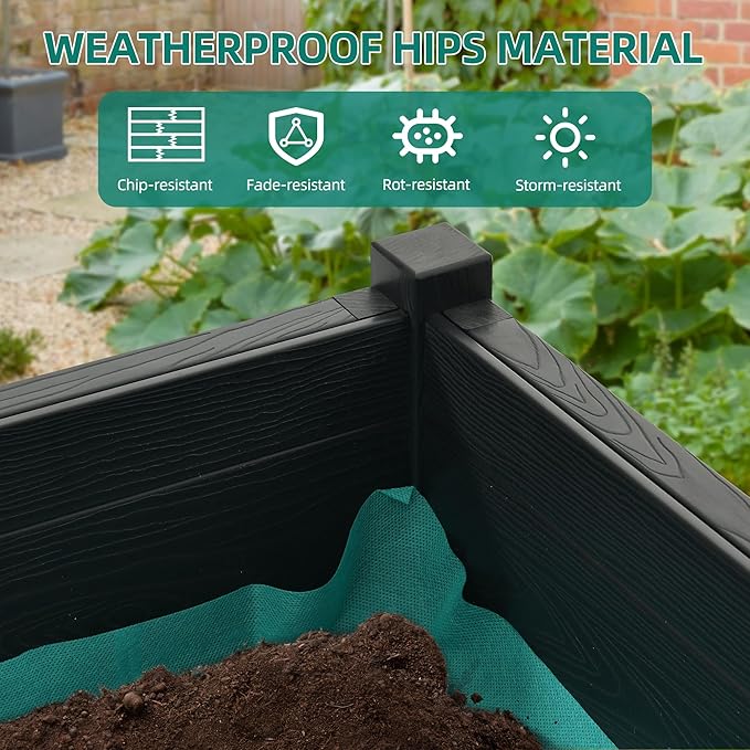 YITAHOME Raised Garden Bed, HIPS Poly Wood Elevated Planter Box - Image 6