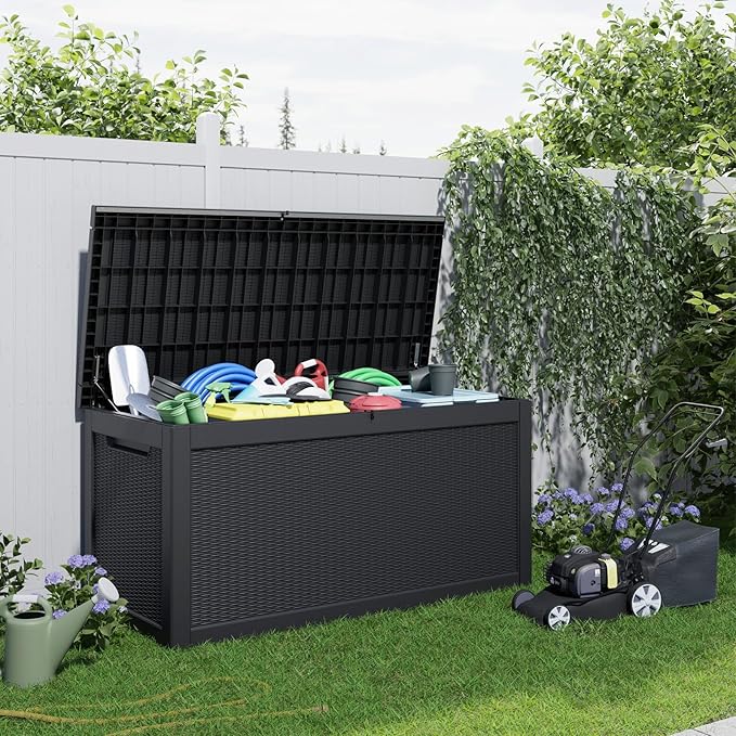 320 Gallon Outdoor Deck Box, Lockable Waterproof Outdoor Storage Boxes - Image 7