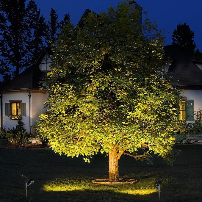 ROSHWEY Solar Spot Lights Outdoor Spotlight 18 LED Waterproof Landscape - Image 2